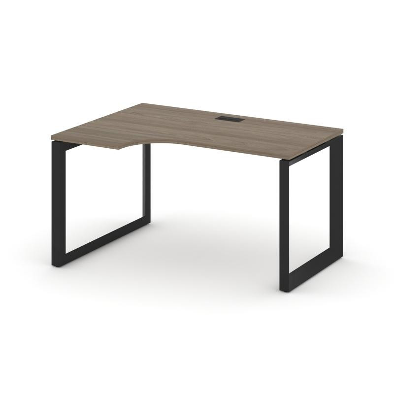 Style Project Стол рабочий эргономичный SN-59O.SPA-021(L) Вяз Благородный/Металл Черный/Черный Заглу