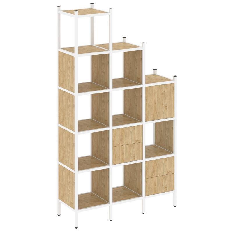 Loft Прямой стеллаж VR.L-21 Тиквуд Светлый/Металл Белый 1278*446*2280