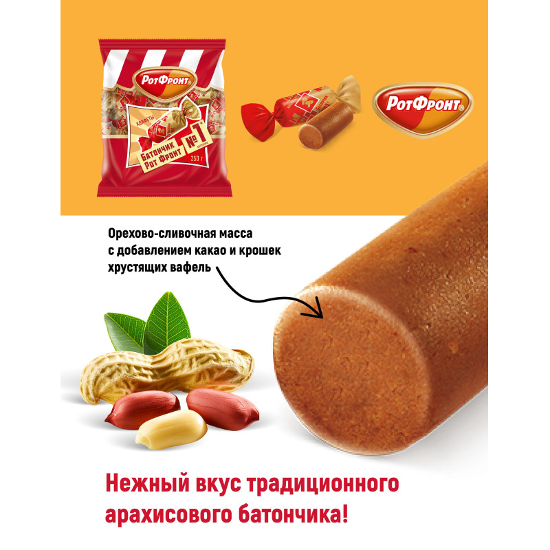 Конфеты шоколадные Батончики Рот Фронт 250