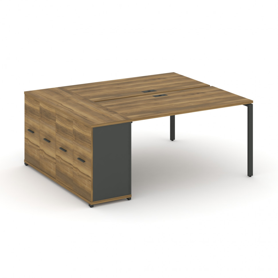 Concept Рабочая станция с опорным распаш. шкафом CN.DRS-220 A Сандал Янтарный/Антрацит/Металл Антрац