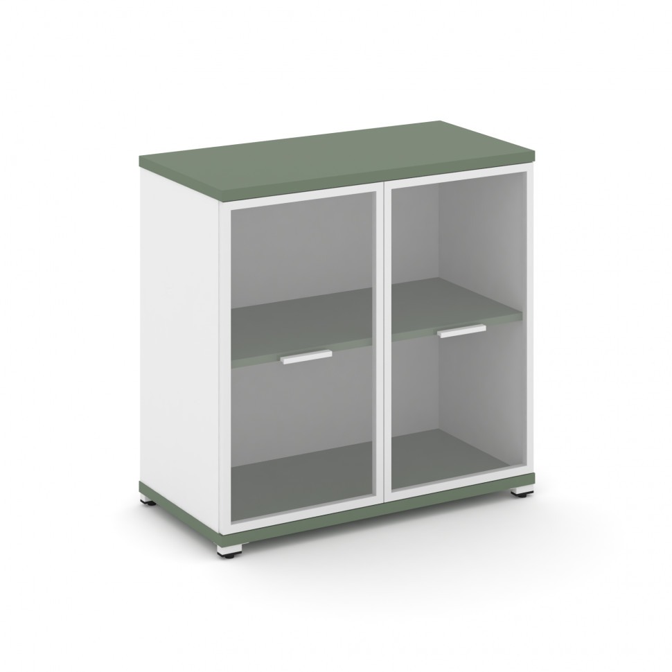 Concept Шкаф 1 широкая секция, 2 ниши CN.STS-213 RPW W Кобо/Белый Бриллиант/Металл Белый/Прозрачный