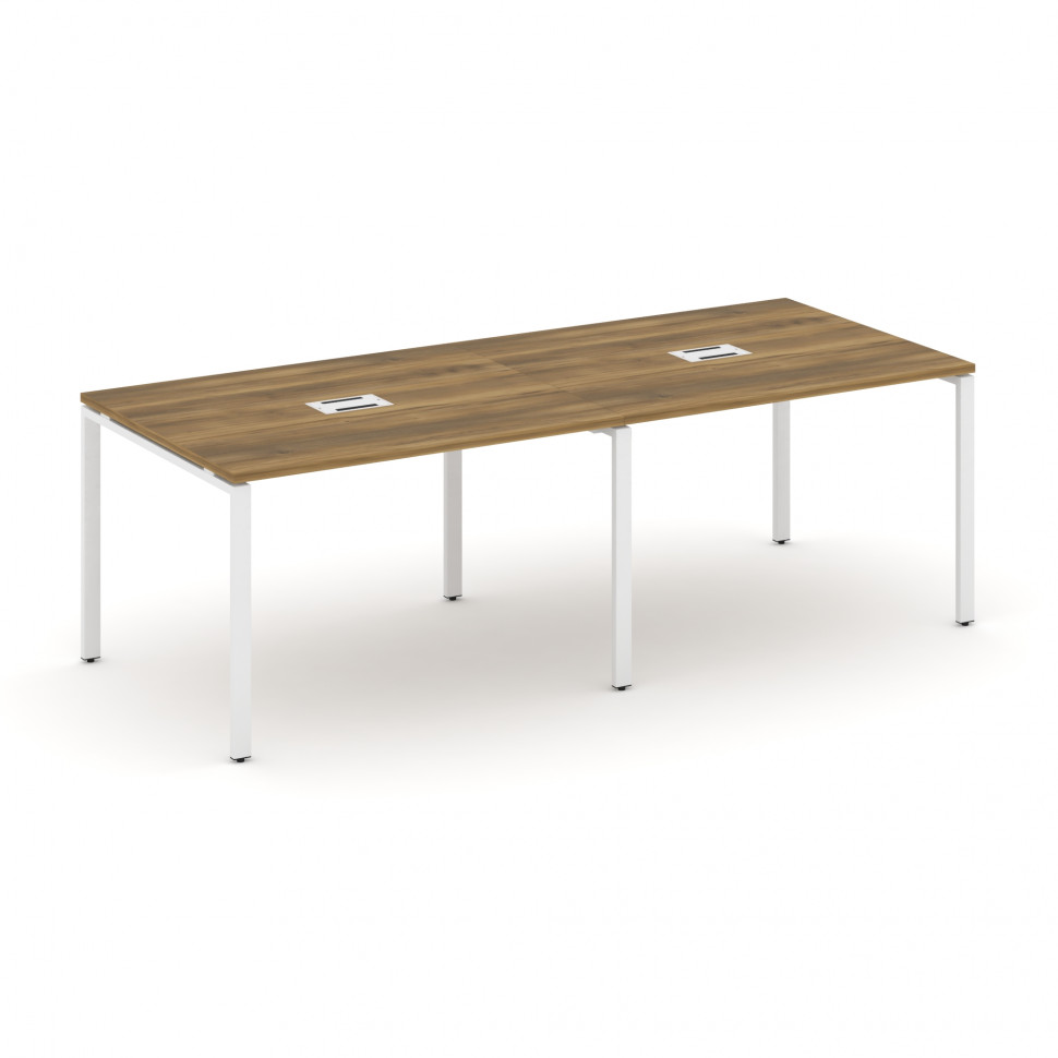 Concept Стол переговорный (2 столешницы) CN.PRG-022 Сандал Янтарный/Металл Белый 2360*980*750 Concept Стол переговорный (2 столешницы) CN.PRG-022 Сандал Янтарный/Металл Белый 2360*980*750