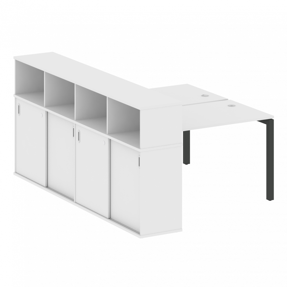 Metal System Quattro Рабочая станция с шкафом-купе на П-образном м/к 50БП.РС-СШК-4.2 Т Белый/Металл Metal System Quattro Рабочая станция с шкафом-купе на П-образном м/к 50БП.РС-СШК-4.2 Т Белый/Металл