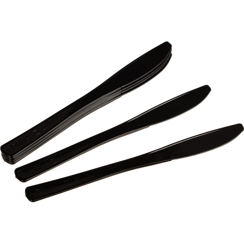 Нож одноразовый 200мм, черный, ПС 50 шт/уп