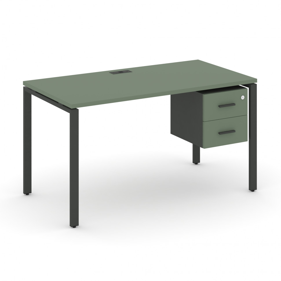Concept Стол рабочий с подвесной тумбой с 2 ящ. CN.SP-114 A Кобо/Антрацит/Металл Антрацит 1180*720*7
