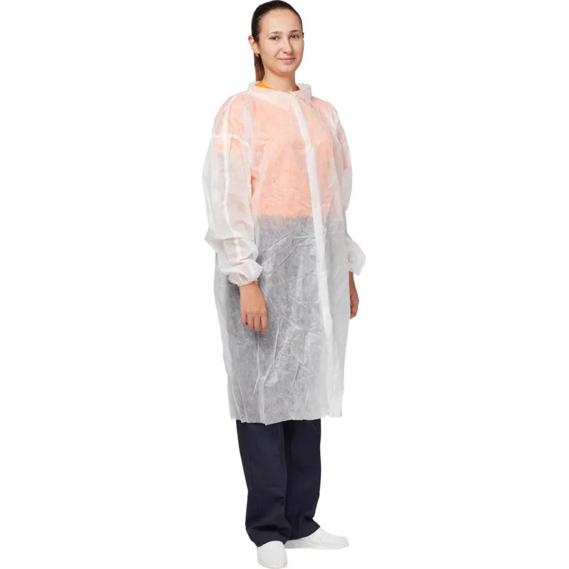 Халат на кнопках (30гр) белый  р.XL,арт. LC3025B3W 140110,10шт/уп