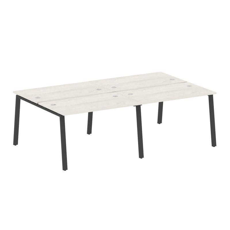 Metal System Рабочая станция на 4 места на А-образном м/к БА.СМ-4.2 Дуб Наварра/Металл Антрацит 2400