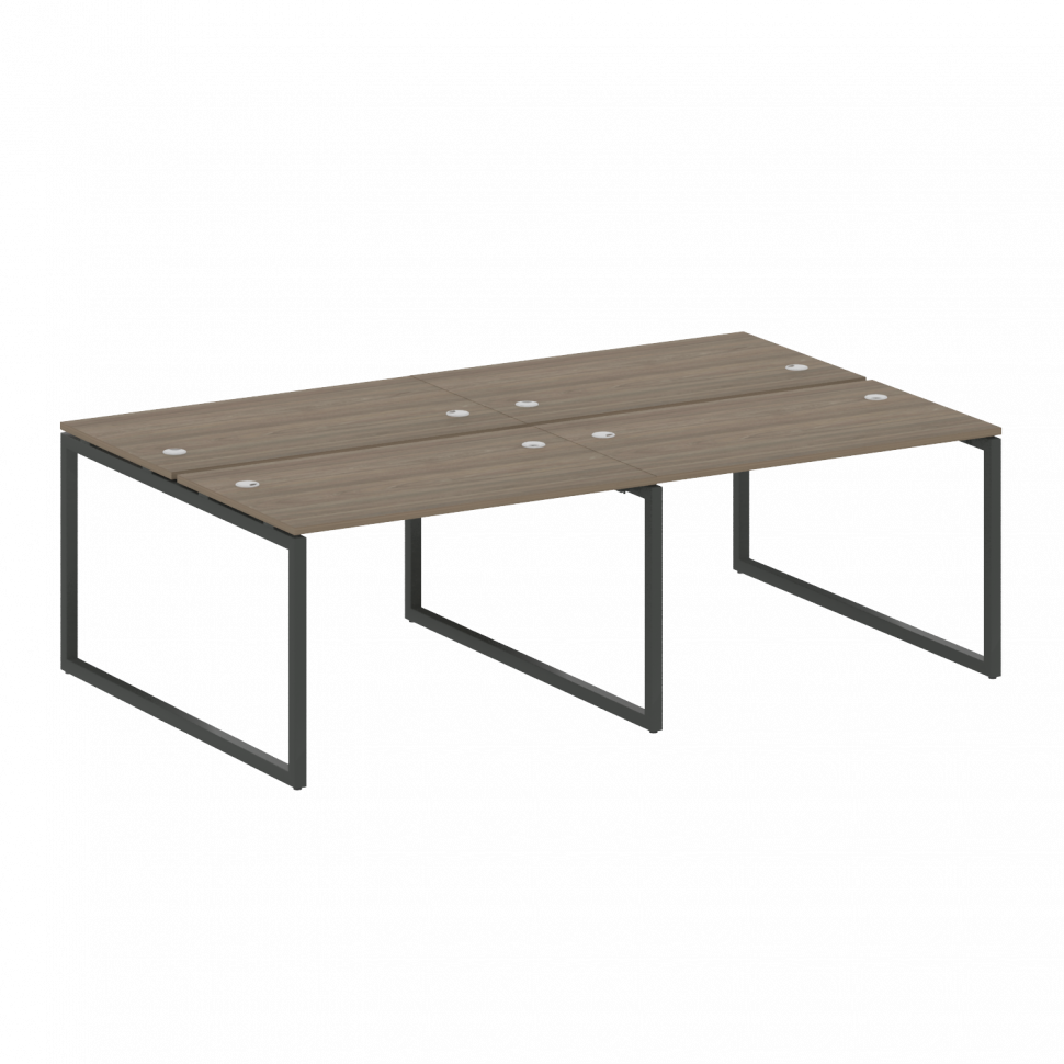 Metal System Quattro Рабочая станция на 4 места на О-образном м/к 40БО.СМ-4.2 Вяз Благородный/Металл
