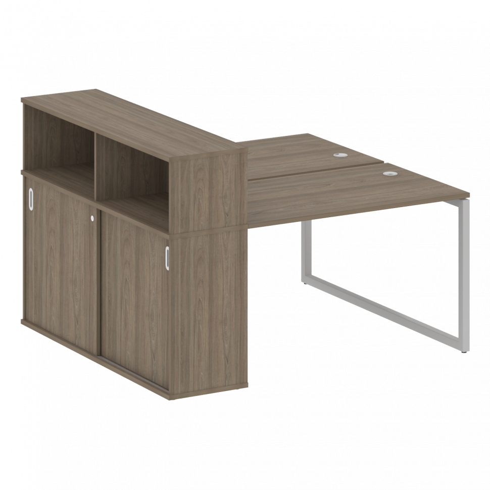 Metal System Quattro Рабочая станция с шкафом-купе на О-образном м/к 40БО.РС-СШК-2.2 Т Вяз Благородн