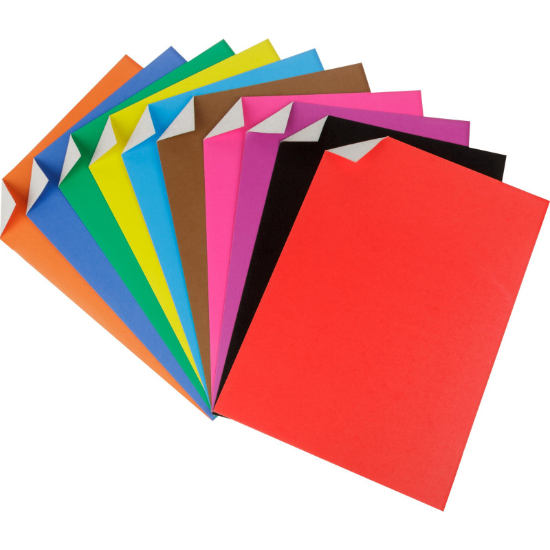 Картон цветной №1School 50л 10цвет А4 мелов Отличник, пакет