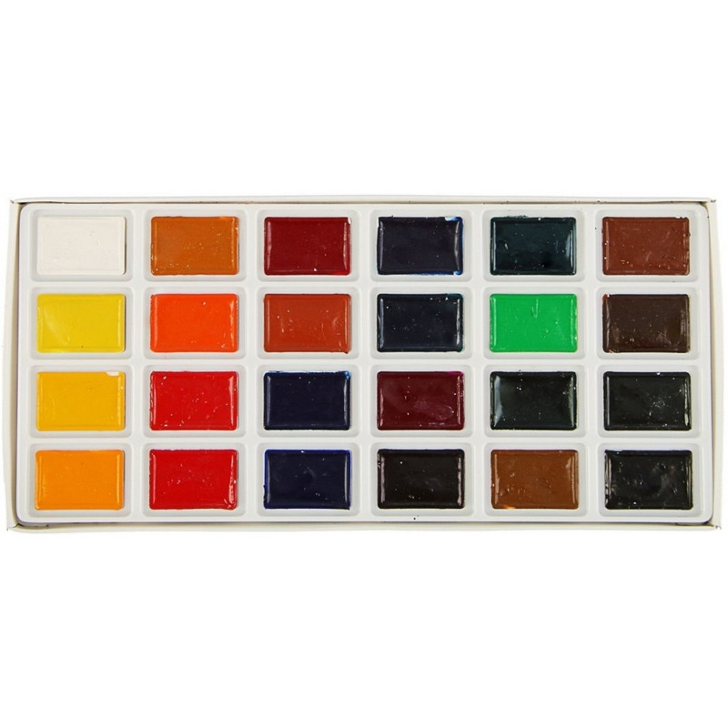 Краски акварельные Сонет 24цв кюветы 3541139