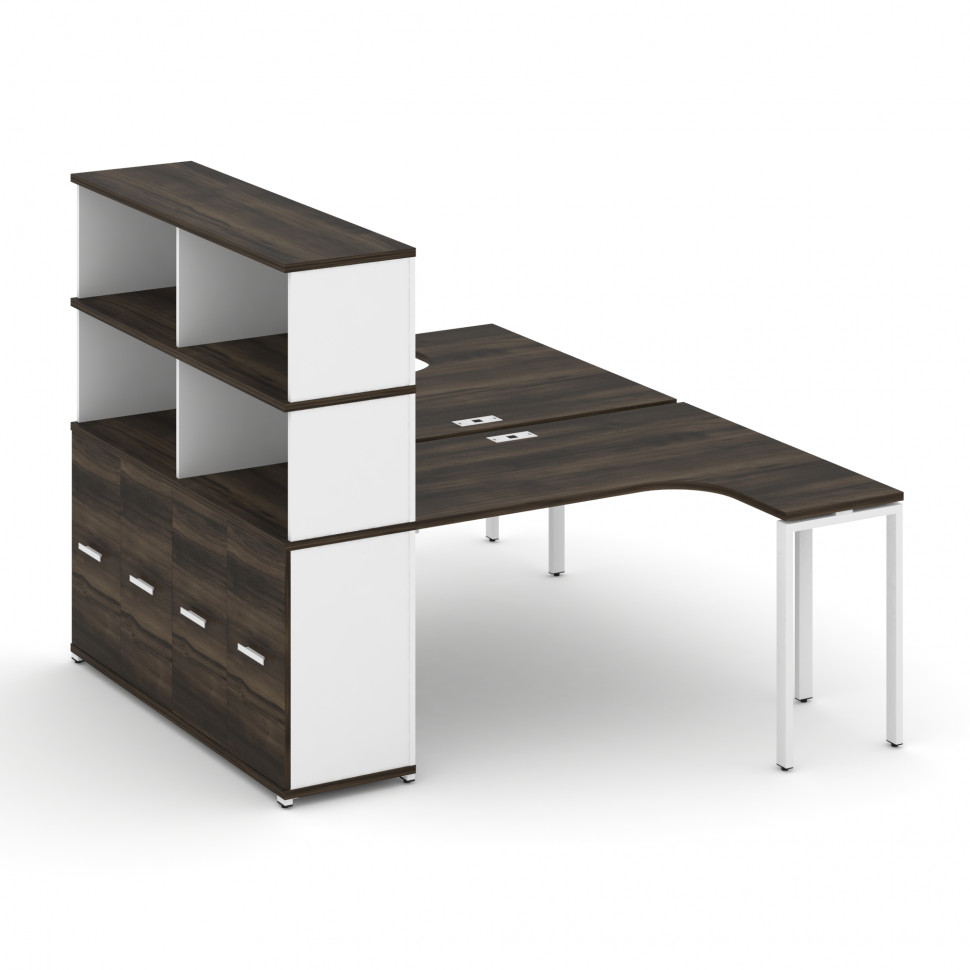 Concept Рабочая станция с опорным шкафом-купе с надставкой выс. CN.DSA-221 W Дуб Мали/Белый Бриллиан Concept Рабочая станция с опорным шкафом-купе с надставкой выс. CN.DSA-221 W Дуб Мали/Белый Бриллиан