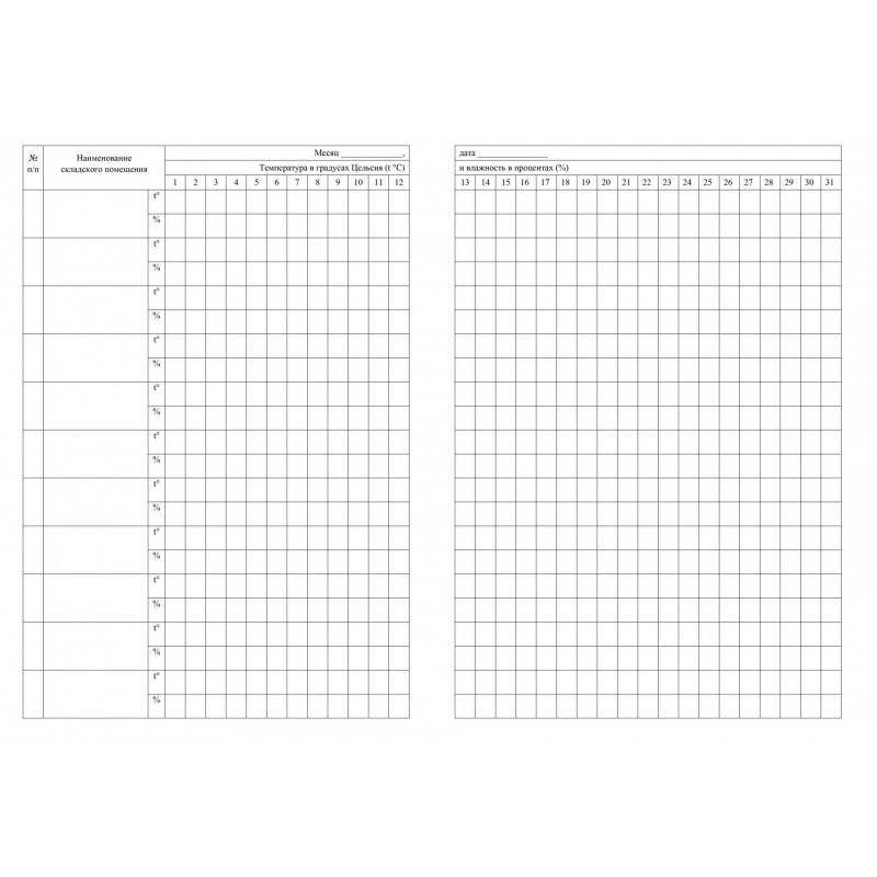 Журнал уч темп и влажн в склад помещ:СанПиН 2.3/2.4.3590-20,2 шт/уп,КЖ-1783