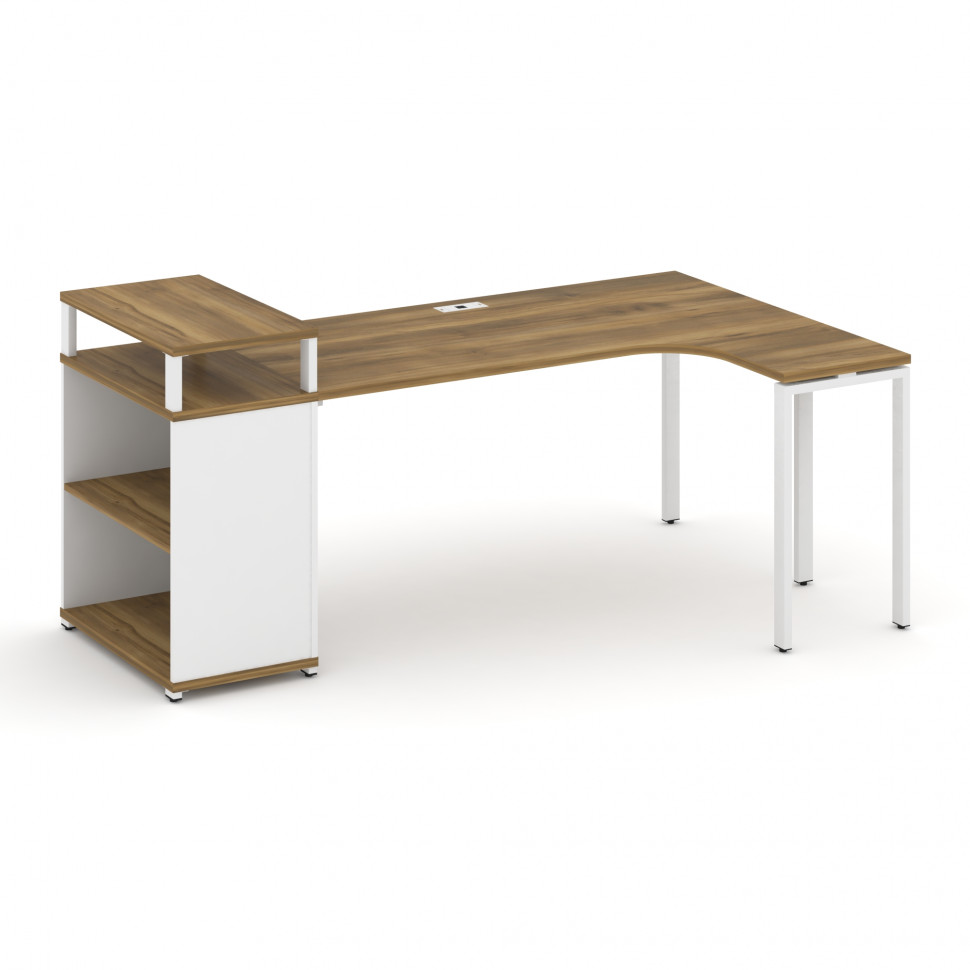 Concept Стол эргономичный с опорным стеллажом с верх. горизонтом CN.SA-204(R) Сандал Янтарный/Белый Concept Стол эргономичный с опорным стеллажом с верх. горизонтом CN.SA-204(R) Сандал Янтарный/Белый