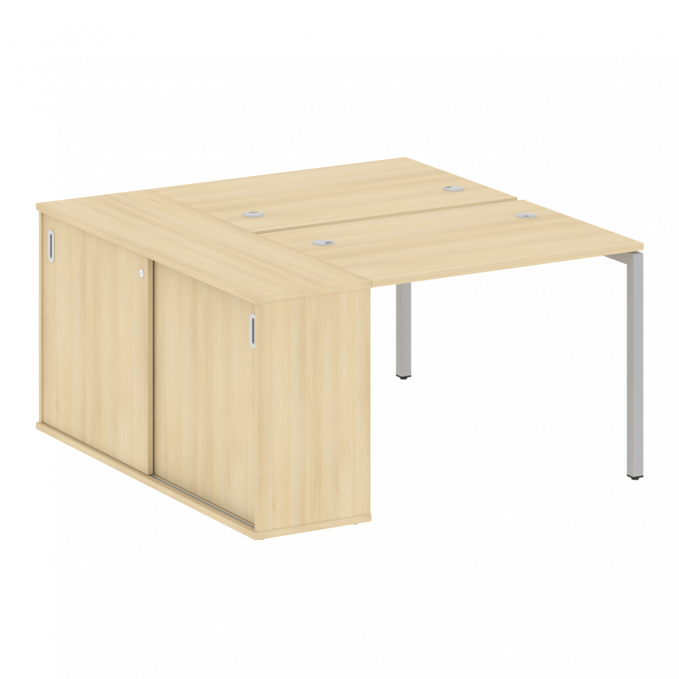 Metal System Quattro Рабочая станция с шкафом-купе на П-образном м/к 40БП.РС-СШК-1.1 Т Акация Лорка/