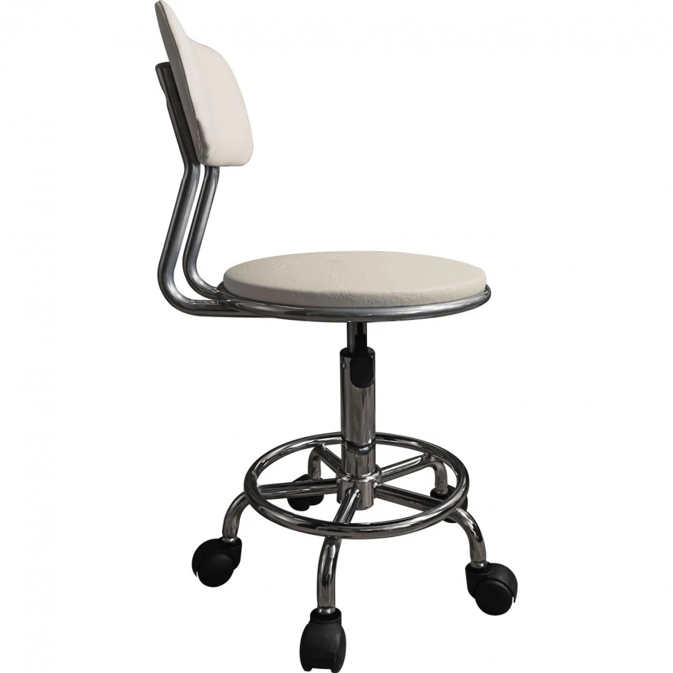 Кресло SK6_ZM_ лаборат. М106-02хром силвер2,и/к ц276 т4934слон.кость ролики