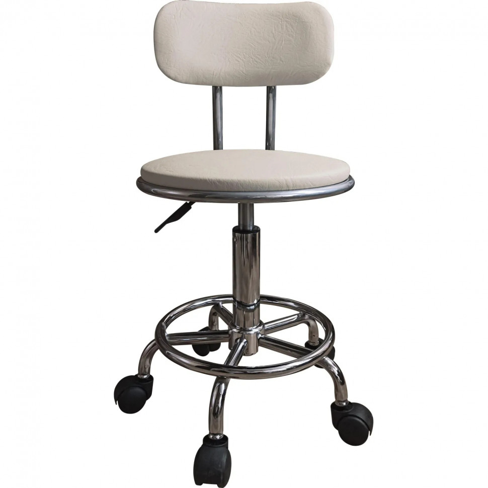 Кресло SK6_ZM_ лаборат. М106-02хром силвер2,и/к ц276 т4934слон.кость ролики