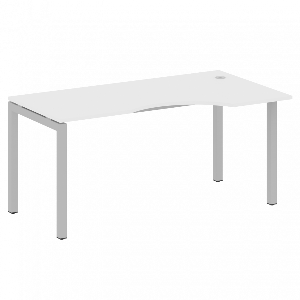 Metal System Quattro Стол криволинейный правый на П-образном м/к 50БП.СА-1 (R) Белый/Металл Серый 16 Metal System Quattro Стол криволинейный правый на П-образном м/к 50БП.СА-1 (R) Белый/Металл Серый 16