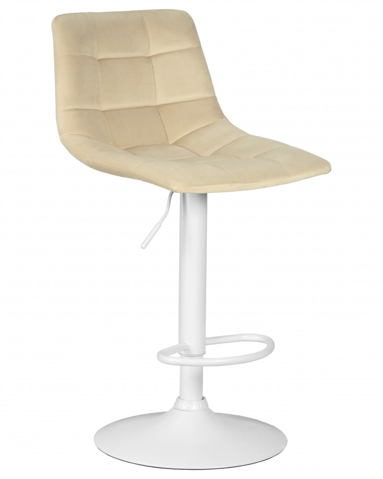 Стул барный DOBRIN TAILOR WHITE, бежевый велюр (MJ9-10)