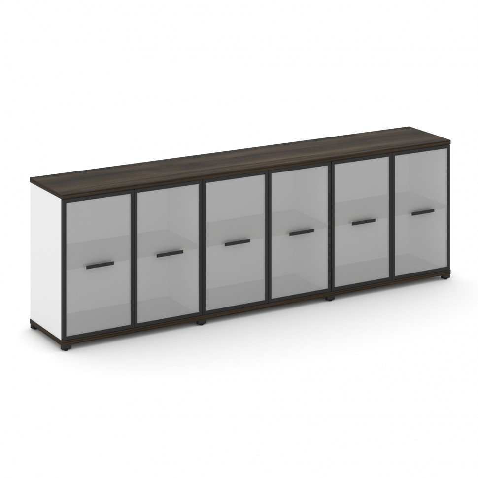 Concept Шкаф 3 широкие секции, 2 ниши CN.STS-233 RMB B Дуб Мали/Белый Бриллиант/Металл Черный/Сатин