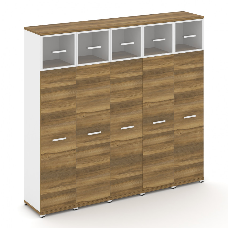 Concept Шкаф 5 узких секций, 5 ниш CN.STU-557 RPW W Сандал Янтарный/Белый Бриллиант/Металл Белый/Про