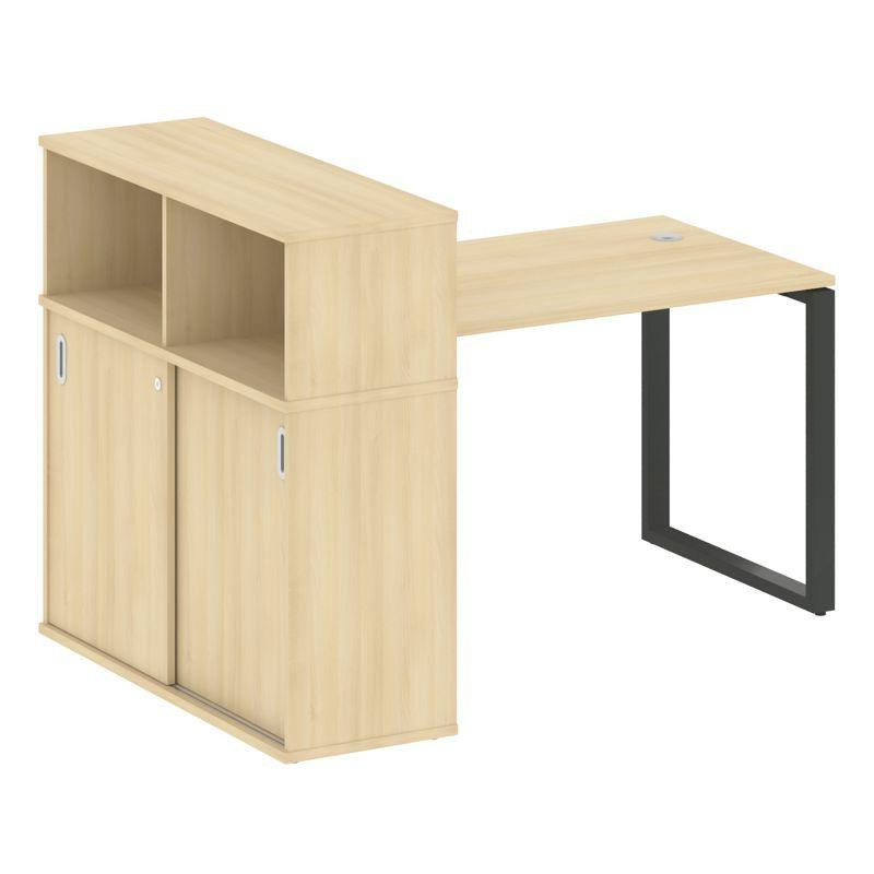 Metal System Стол письменный с шкафом-купе на О-образном м/к БО.РС-СШК-3.2 Т Акация Лорка/Металл Ант Metal System Стол письменный с шкафом-купе на О-образном м/к БО.РС-СШК-3.2 Т Акация Лорка/Металл Ант