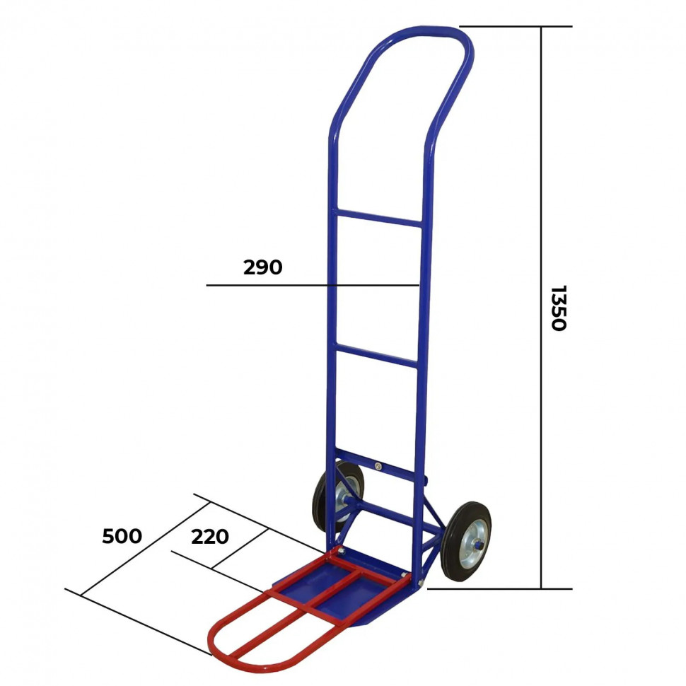 Тележка грузовая с дополнительной полкой КГ 150 П колеса ф 200 литые