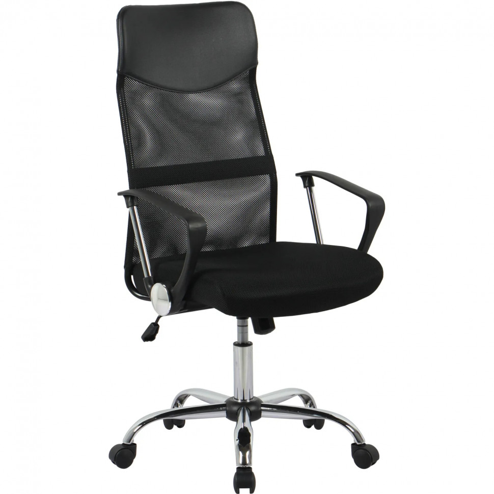 Кресло BN_Hg_EChair-588 TTW сетка/ткань/кожзам черный хром