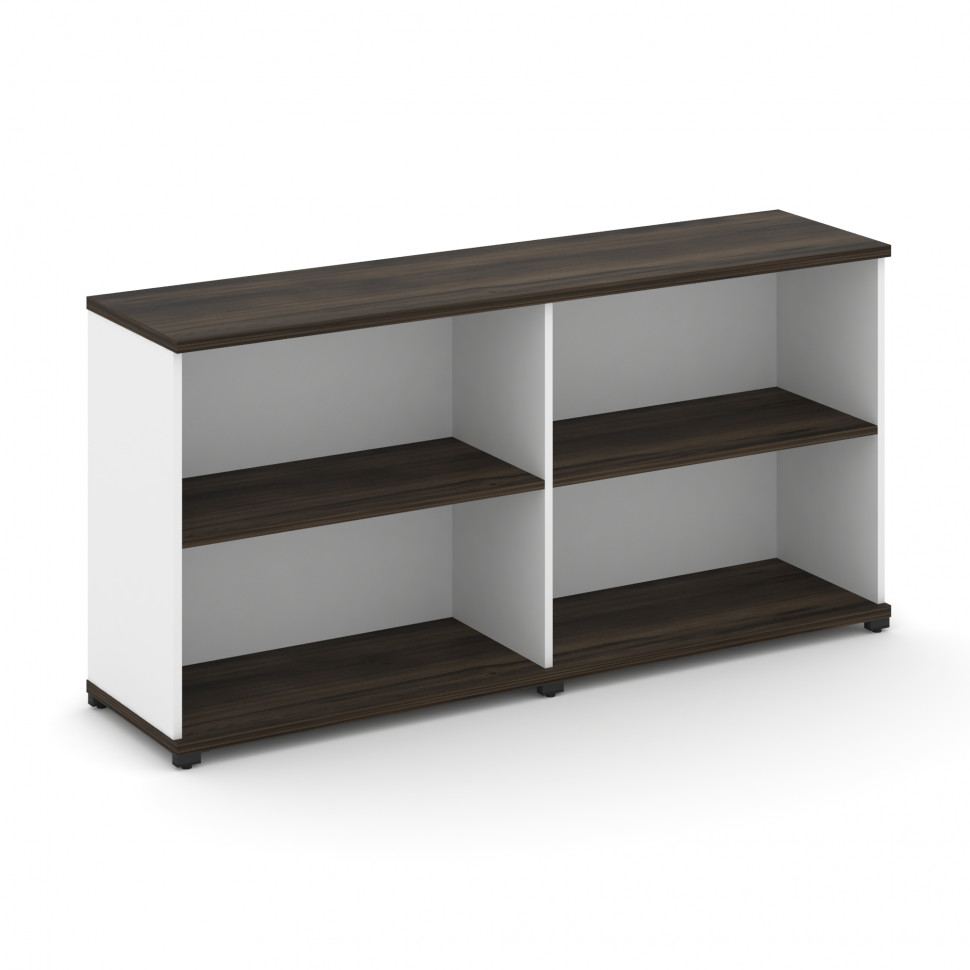 Concept Стеллаж 2 широкие секции, 2 ниши CN.STS-220 Дуб Мали/Белый Бриллиант/Металл Черный 1668*420*