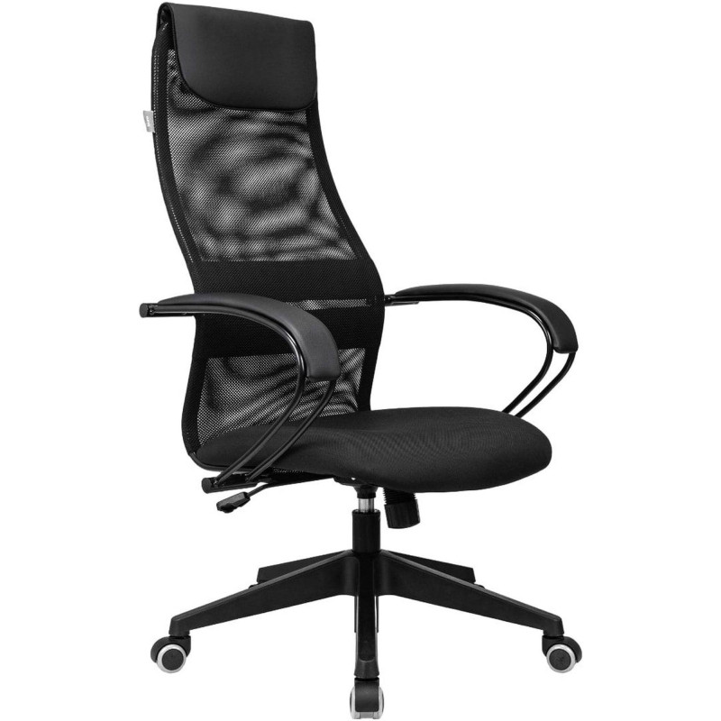 Кресло 0MX_VB_Бюрократ CH-607 черн TW-01 сетка/ткань с подгол,крест.пластик