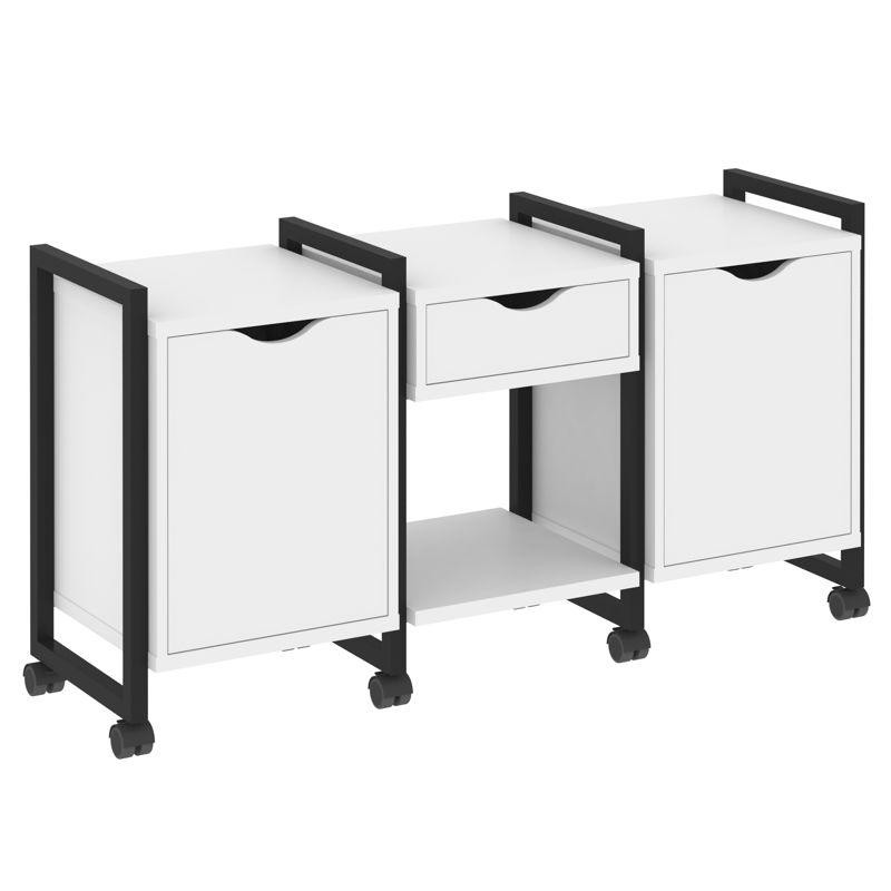 Loft Тумба на колесных опорах VR.L-TN-7.K Белый Бриллиант/Металл Черный 1440*460*767 Loft Тумба на колесных опорах VR.L-TN-7.K Белый Бриллиант/Металл Черный 1440*460*767