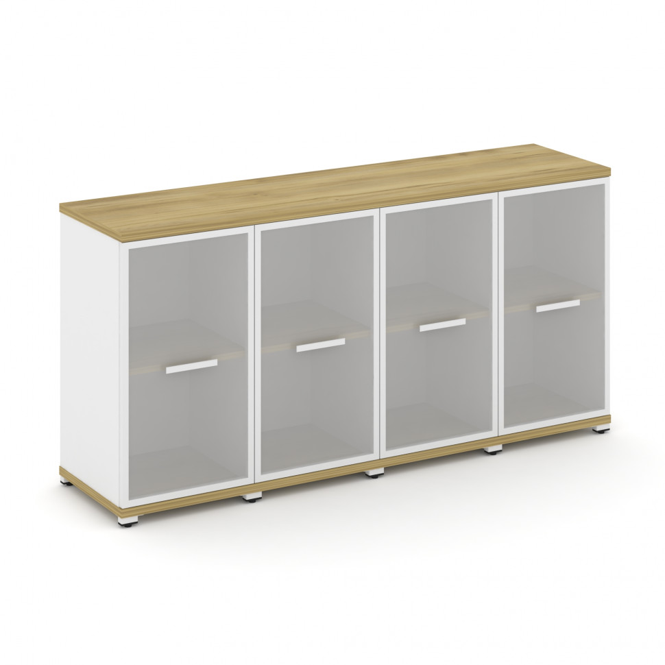 Concept Шкаф 4 узкие секции, 2 ниши CN.STU-243 RMW W Дуб Винченцо/Белый Бриллиант/Металл Белый/Сатин