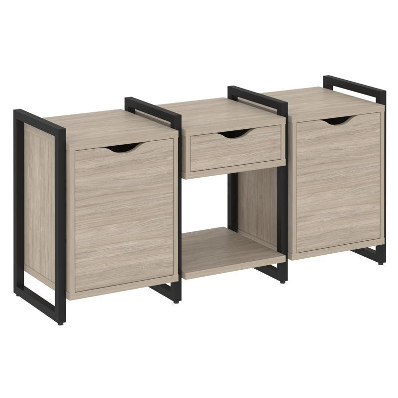 Loft Тумба на регулируемых опорах VR.L-TN-7.O Дуб Аттик/Металл Черный 1440*460*719 Loft Тумба на регулируемых опорах VR.L-TN-7.O Дуб Аттик/Металл Черный 1440*460*719