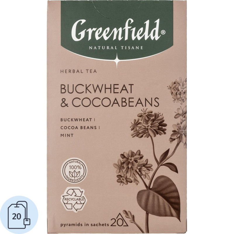 Чай Greenfield Natural Tisane Buckwheat &amp; Cocoabeans травяной,20пак 1757-08