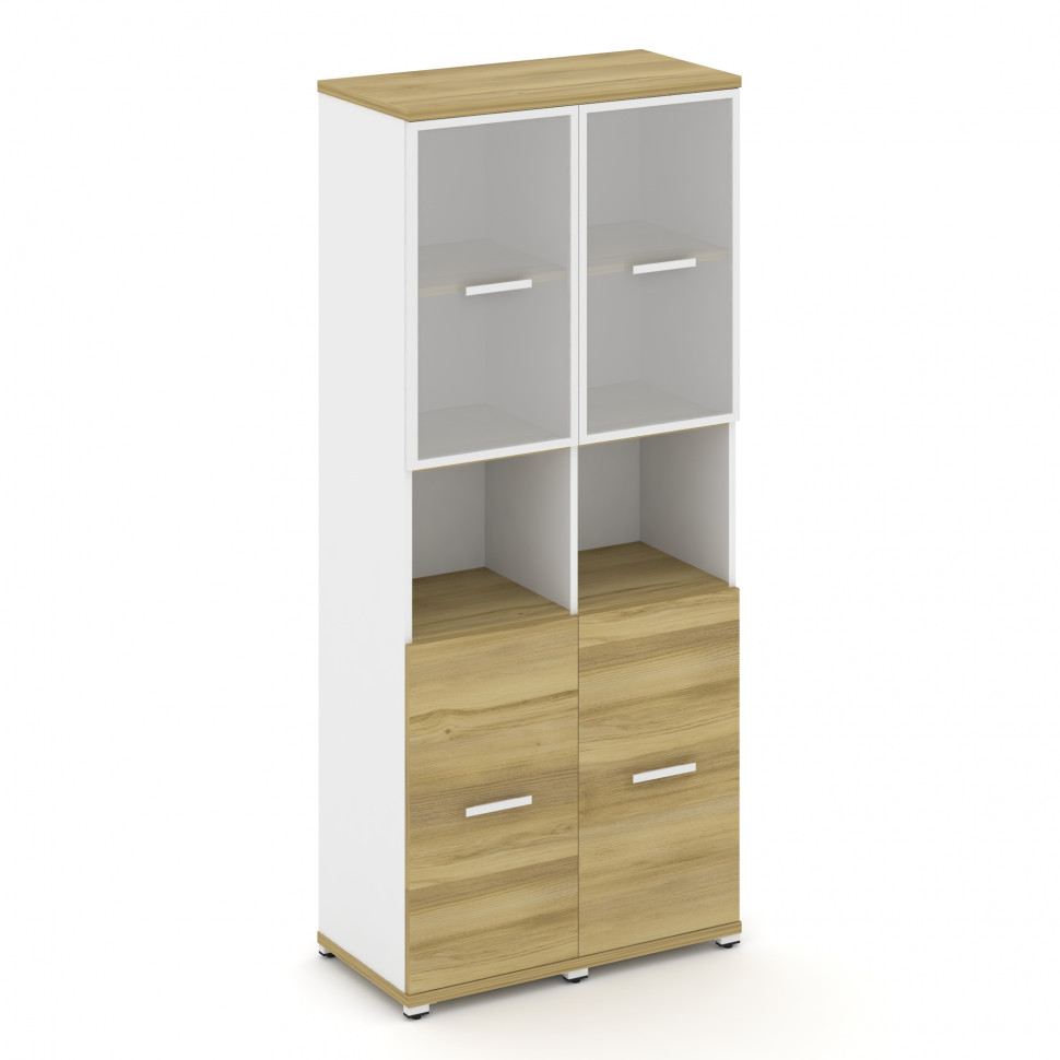 Concept Шкаф 2 узкие секции, 5 ниш CN.STU-523 RMW W Дуб Винченцо/Белый Бриллиант/Металл Белый/Сатин Concept Шкаф 2 узкие секции, 5 ниш CN.STU-523 RMW W Дуб Винченцо/Белый Бриллиант/Металл Белый/Сатин