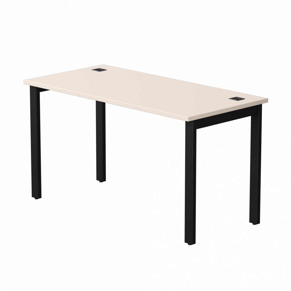 Стол прямой Everprof EVO (ЭВО) на металлокаркасе 1380х670х755 мм Кашемир/Черный