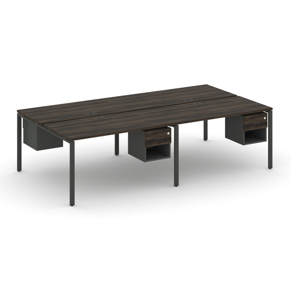 Concept Рабочая станция двухсторонняя с подвесными тумбами на 4 места CN.DRS-140 A Дуб Мали/Антрацит Concept Рабочая станция двухсторонняя с подвесными тумбами на 4 места CN.DRS-140 A Дуб Мали/Антрацит