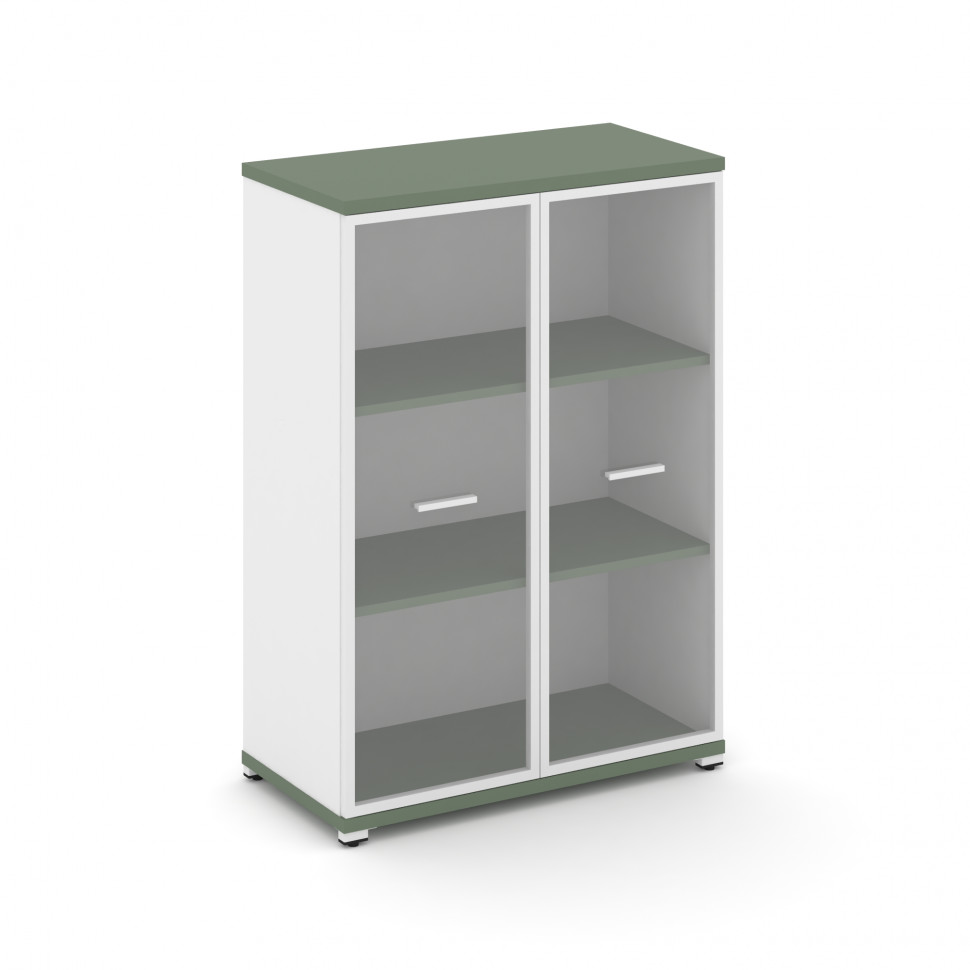 Concept Шкаф 1 широкая секция, 3 ниши CN.STS-316 RPW W Кобо/Белый Бриллиант/Металл Белый/Прозрачный