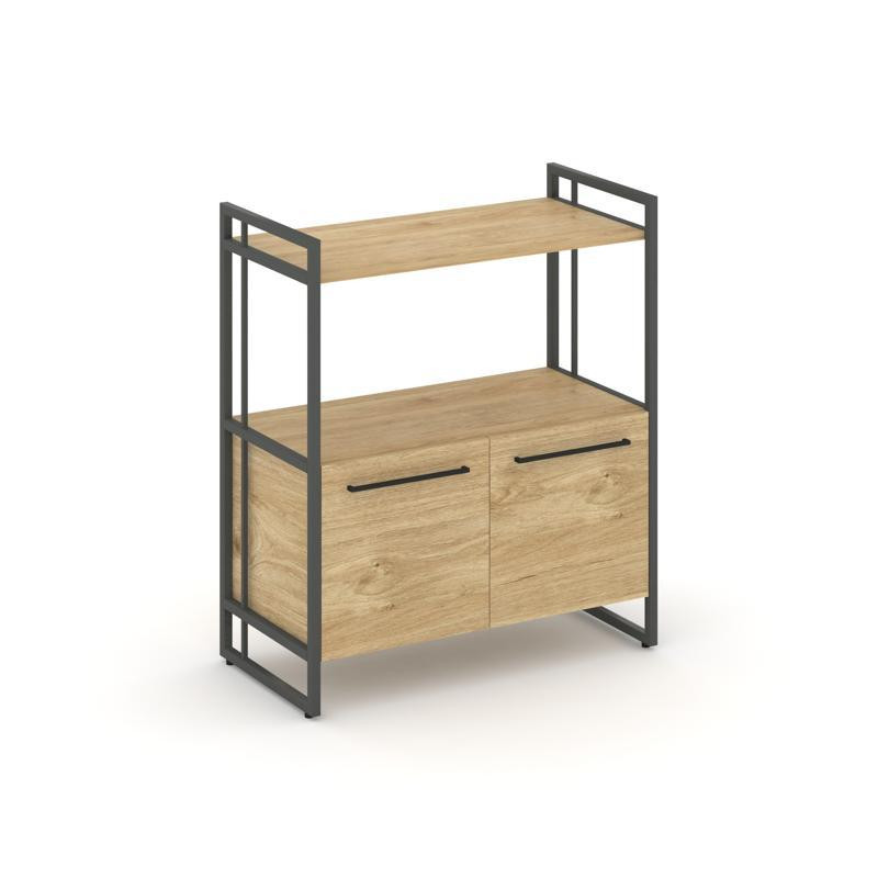 Rift Шкаф 2 ниши широкий RF.SS-22 Тиквуд Светлый/Металл Антрацит/Черный Ручки 798*396*924