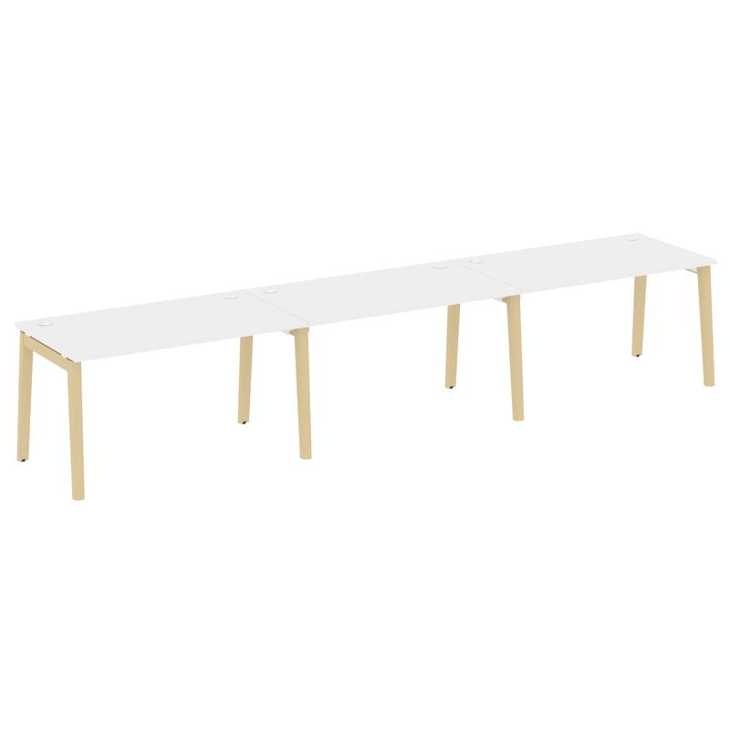 Onix Wood Рабочая станция OW.RS-3.3.8 Белый Бриллиант/Дуб Светлый/Металл Белый 4140*800*750