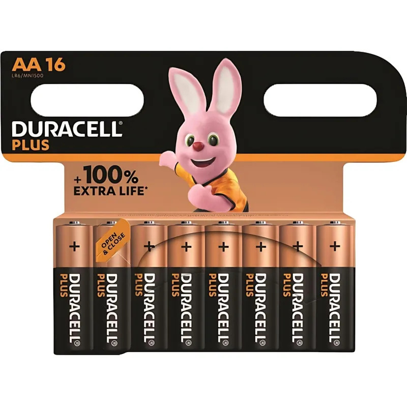 Батарейка Duracell PIus LR6 АА BL16 AlkaIine 1.5V 16шт/уп
