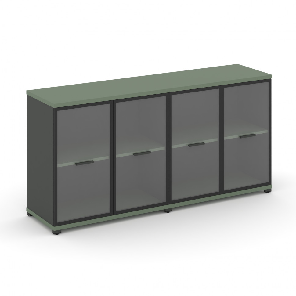 Concept Шкаф 2 широкие секции, 2 нишии CN.STS-223 RPB A Кобо/Антрацит/Металл Антрацит/Прозрачный 166