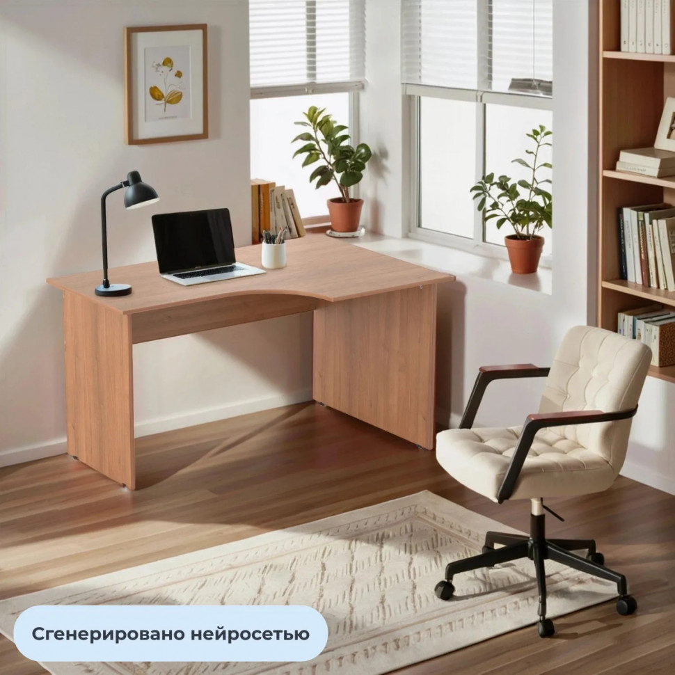 Стол эргономичный Easy LT Оптима правый 1350х880/590х740 орех new 16/16
