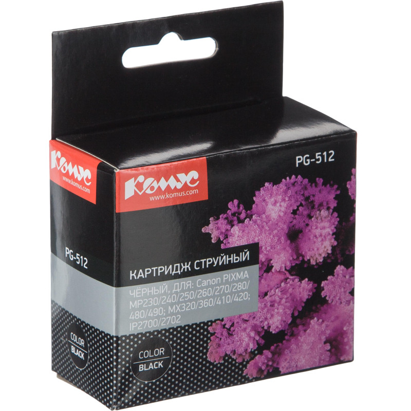 Картридж струйный Комус PG-512 (2969B007) чер. для MP240/250/260/270 Картридж струйный Комус PG-512 (2969B007) чер. для MP240/250/260/270