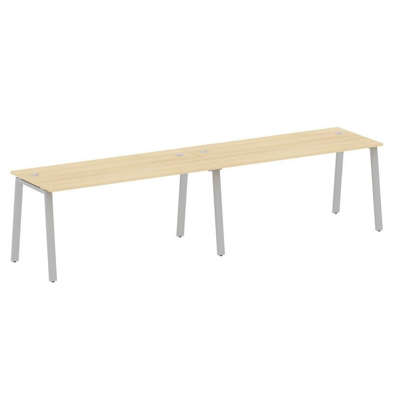 Metal System Рабочая станция на 2 места на А-образном м/к БА.СМ-2.4 Акация Лорка/Металл Серый 3200*7