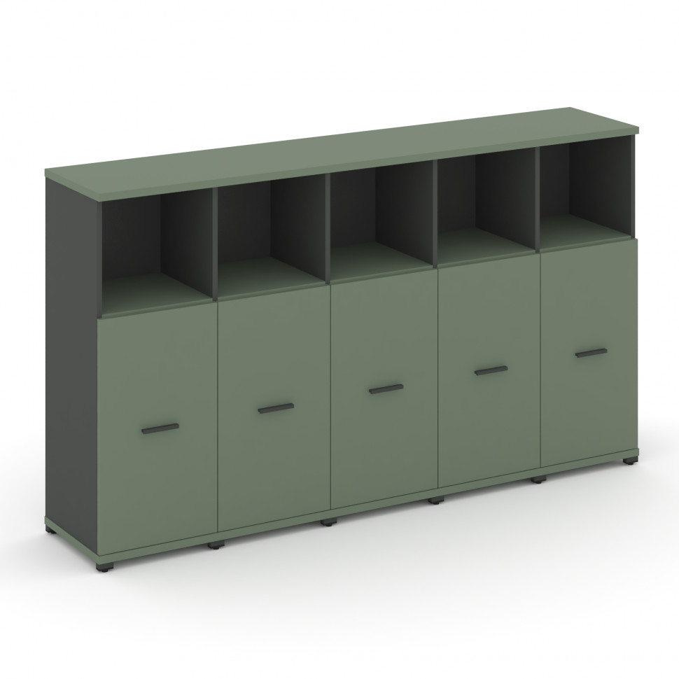 Concept Шкаф 5 узких секций, 3 ниши CN.STU-353 A Кобо/Антрацит/Металл Антрацит 2084*420*1186