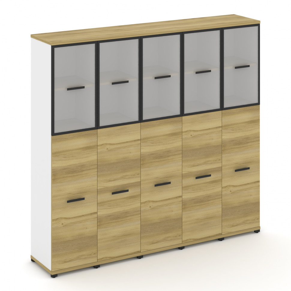 Concept Шкаф 5 узких секций, 5 ниш CN.STU-555 RMB B Дуб Винченцо/Белый Бриллиант/Металл Черный/Сатин Concept Шкаф 5 узких секций, 5 ниш CN.STU-555 RMB B Дуб Винченцо/Белый Бриллиант/Металл Черный/Сатин