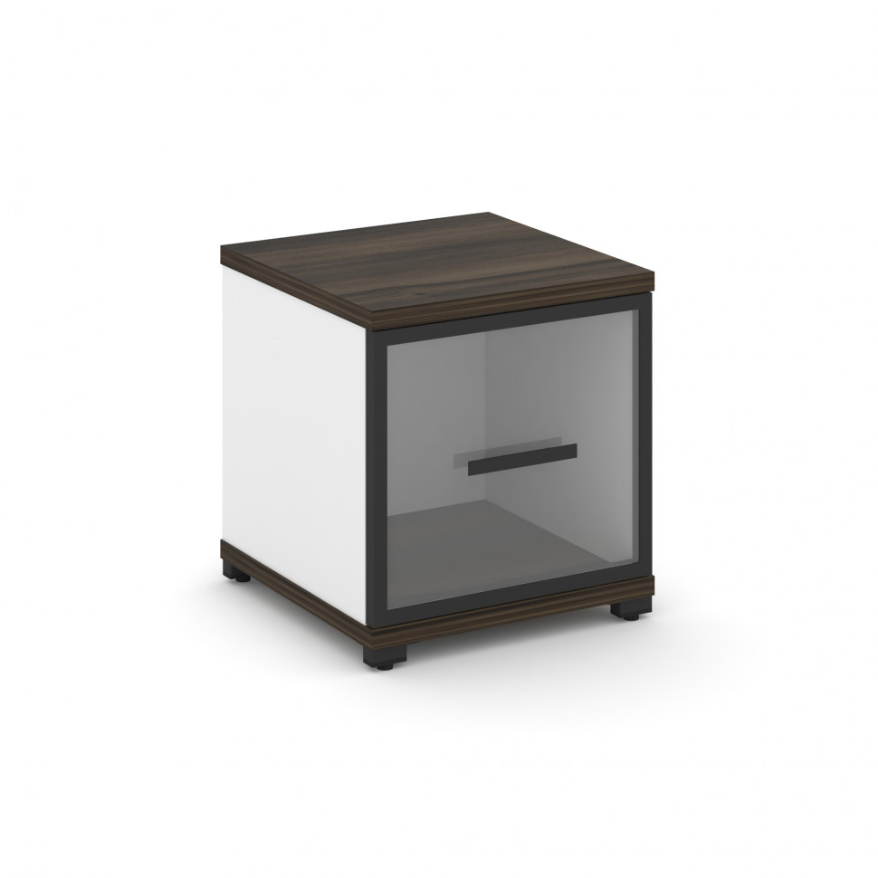 Concept Шкаф 1 узкая секция, 1 ниша CN.STU-113 RPB B Дуб Мали/Белый Бриллиант/Металл Черный/Прозрачн