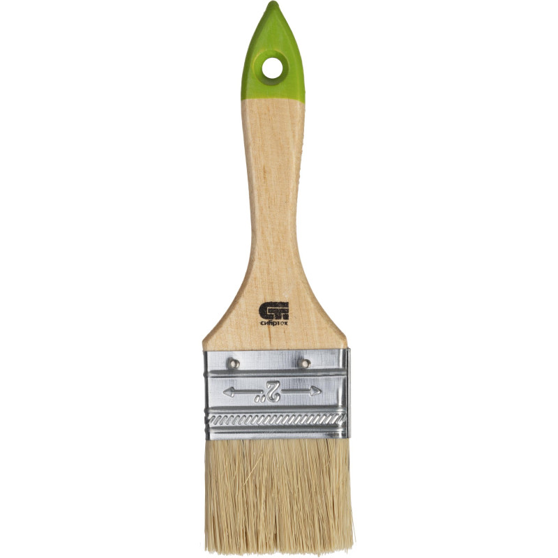 Кисть плоская 50 мм, натуральная щетина, деревянная ручка Сибртех (82263)