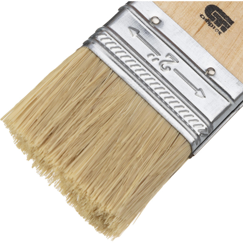 Кисть плоская 50 мм, натуральная щетина, деревянная ручка Сибртех (82263)